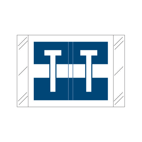 Col'R'Tab 12030 "T" Labels 1" X 1-1/2" Laminated- Roll of 500