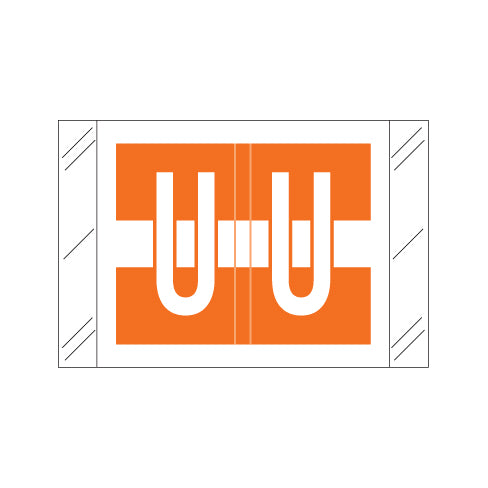 Col'R'Tab 12030 "U" Labels 1" X 1-1/2" Laminated- Roll of 500