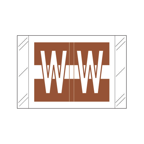 Col'R'Tab 12030 "W" Labels 1" X 1-1/2" Laminated- Roll of 500