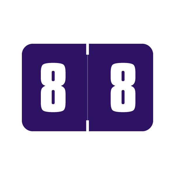 Digi Color "8" Labels 1" X 1-1/2" Laminated- Roll of 250