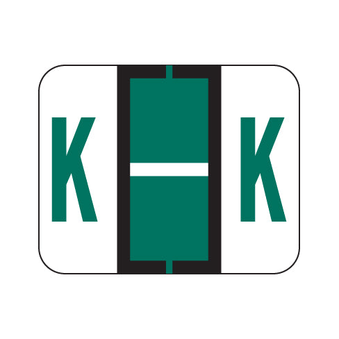 File Doctor "K" Labels 1" X 1-1/4" Vinyl- Roll of 500