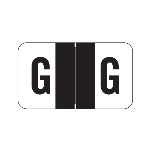 Jeter 0200 Alpha "G" Labels, Laminated Stock, 15/16" X 1-5/8" - Roll of 500