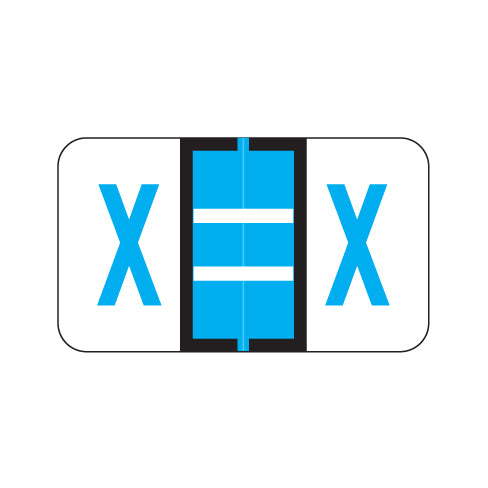 Jeter 5100 Alpha "X" Labels 15/16" X 1-5/8" Laminated- Pack of 225