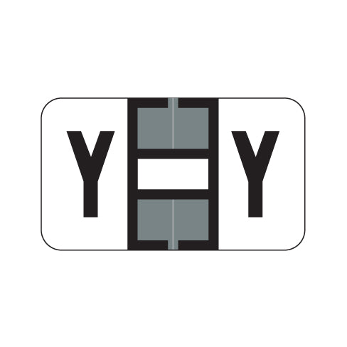 Jeter 7200 Alpha "Y" Labels 15/16" X 1-5/8" Laminated- Roll of 500