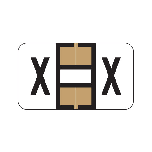 Jeter 7200 Alpha "X" Labels 15/16" X 1-5/8" Laminated- Roll of 500