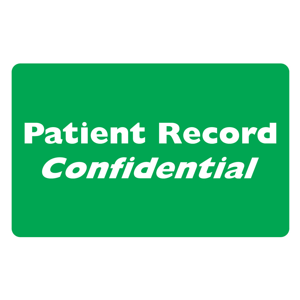 MAP256 PATIENT RECORD CONFIDENTIAL- Green 4" X 2-1/2" (Roll of 100)