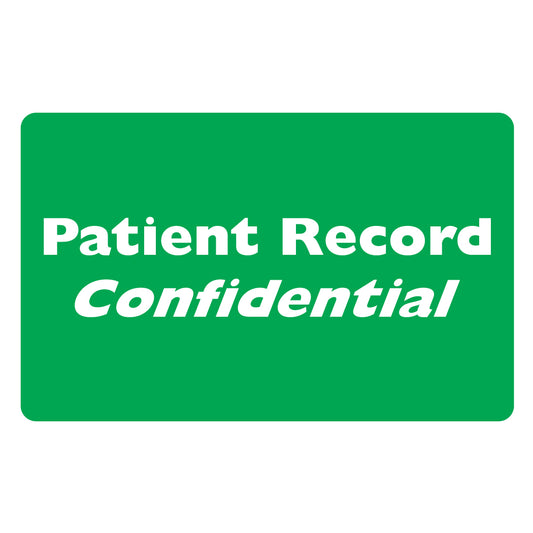 MAP256 PATIENT RECORD CONFIDENTIAL- Green 4" X 2-1/2" (Roll of 100)