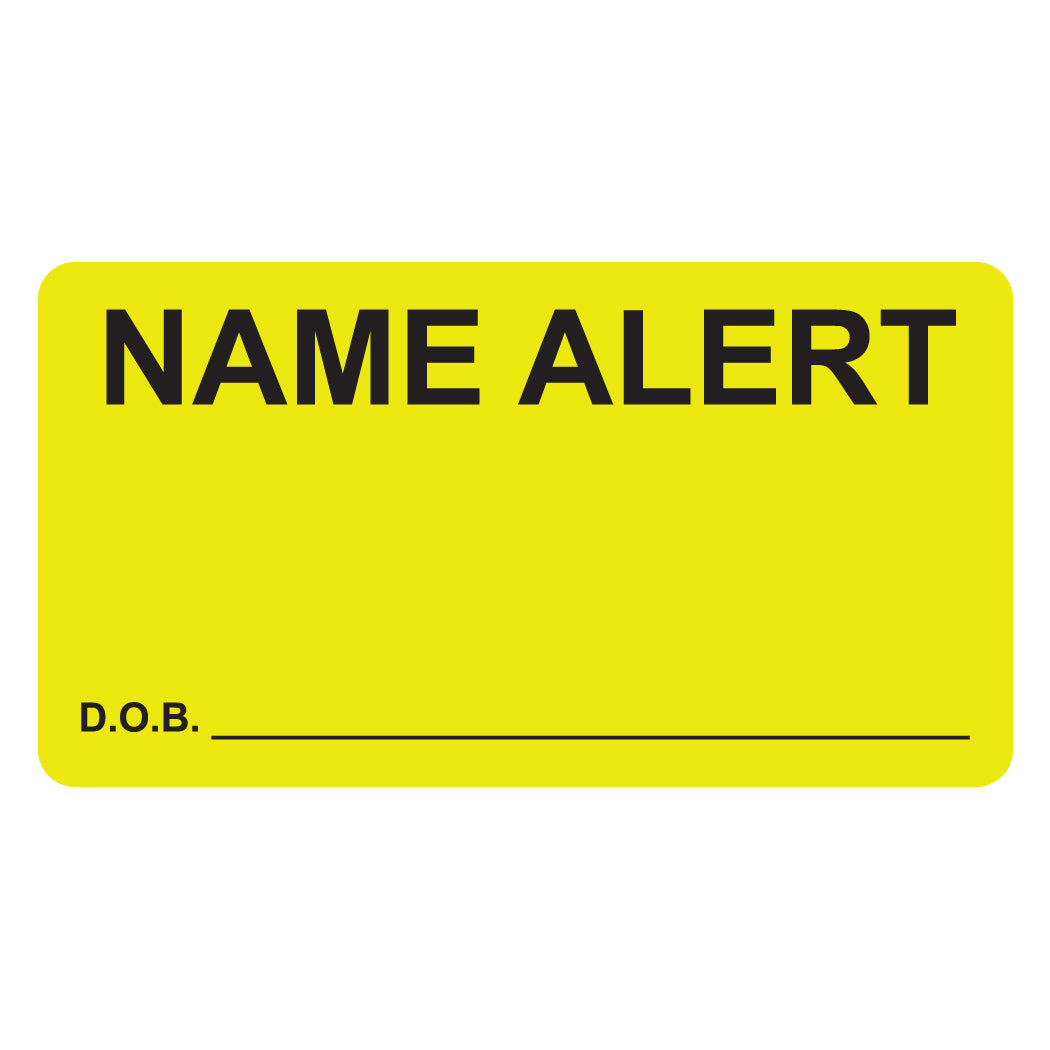 MAP3410 NAME ALERT- Fl Chartreuse, 3-1/4" X 1-3/4" (Roll of 250)