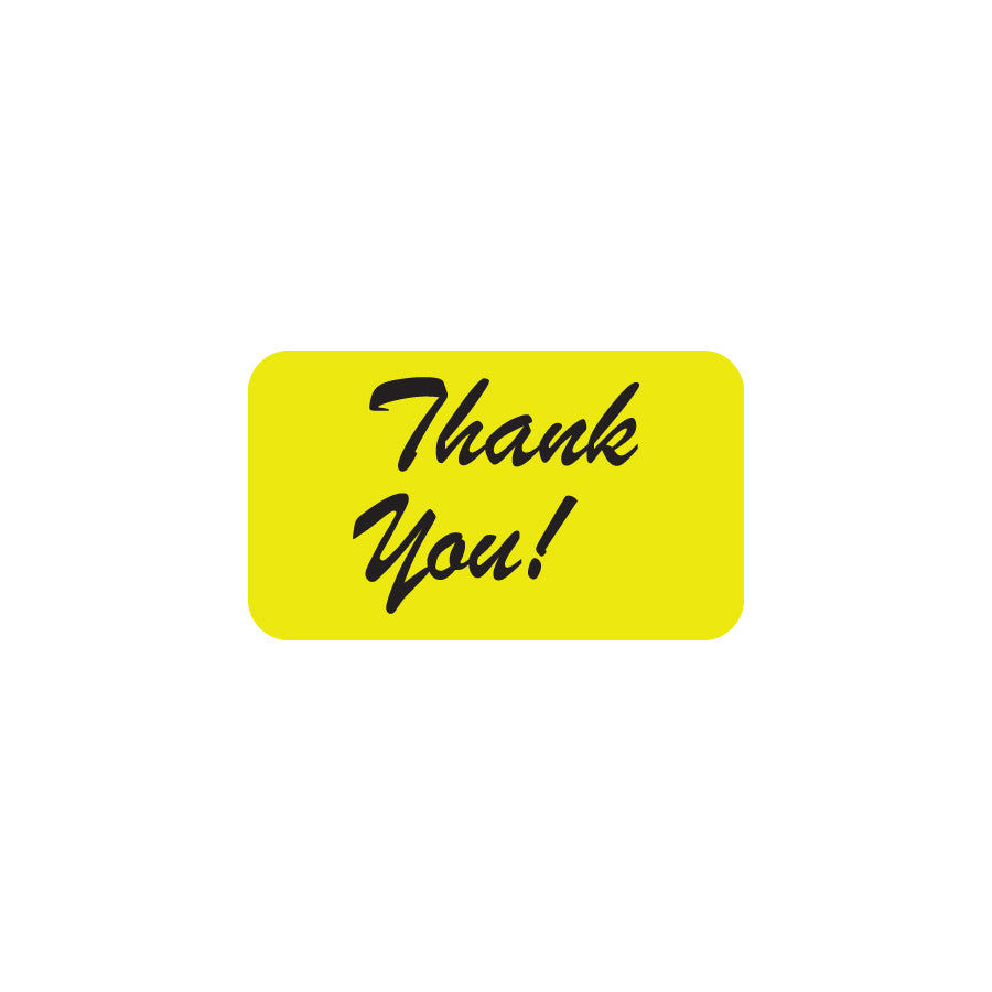 MAP4300 THANK YOU!- Fluorescent Chartreuse 1-1/2" X 7/8" (Roll of 250)
