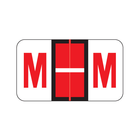 POS Alpha "M" Labels, Laminated Stock, 15/16" X 1-5/8" - Roll of 500