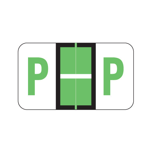 POS Alpha "P" Labels, Laminated Stock, 15/16" X 1-5/8" - Roll of 500