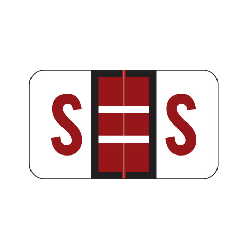 POS Alpha "S" Labels, Laminated Stock, 15/16" X 1-5/8" - Roll of 500