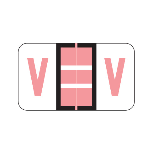 POS Alpha "V" Labels, Laminated Stock, 15/16" X 1-5/8" - Roll of 500