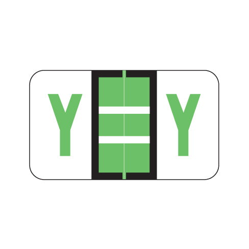 POS Alpha "Y" Labels, Laminated Stock, 15/16" X 1-5/8" - Roll of 500