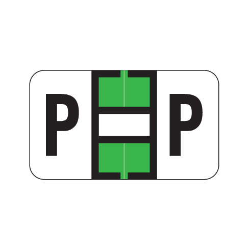 Safeguard 514 "P" Labels 15/16" X 1-5/8" Laminated- Roll of 500