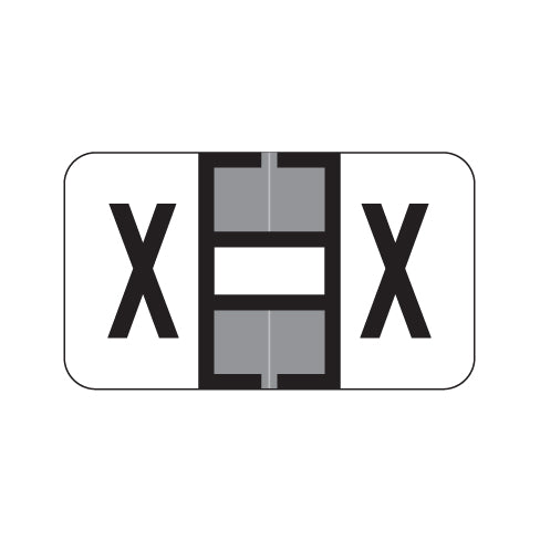 Safeguard 514 "X" Labels 15/16" X 1-5/8" Laminated- Roll of 500