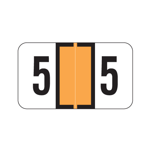 Safeguard "5" Labels 15/16" X 1-5/8" Laminated- Roll of 500