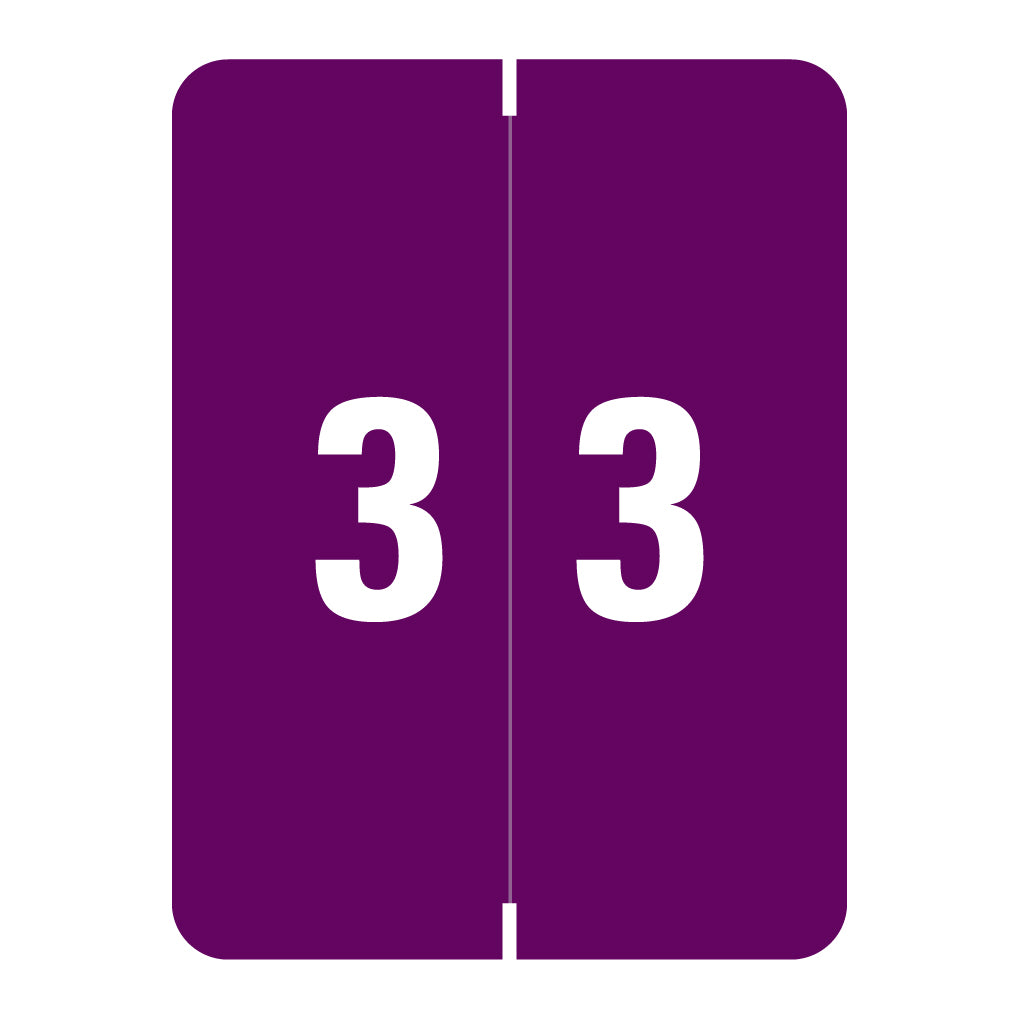 Smead XLCC "3" Labels 2" X 1-1/2" Laminated- Roll of 500