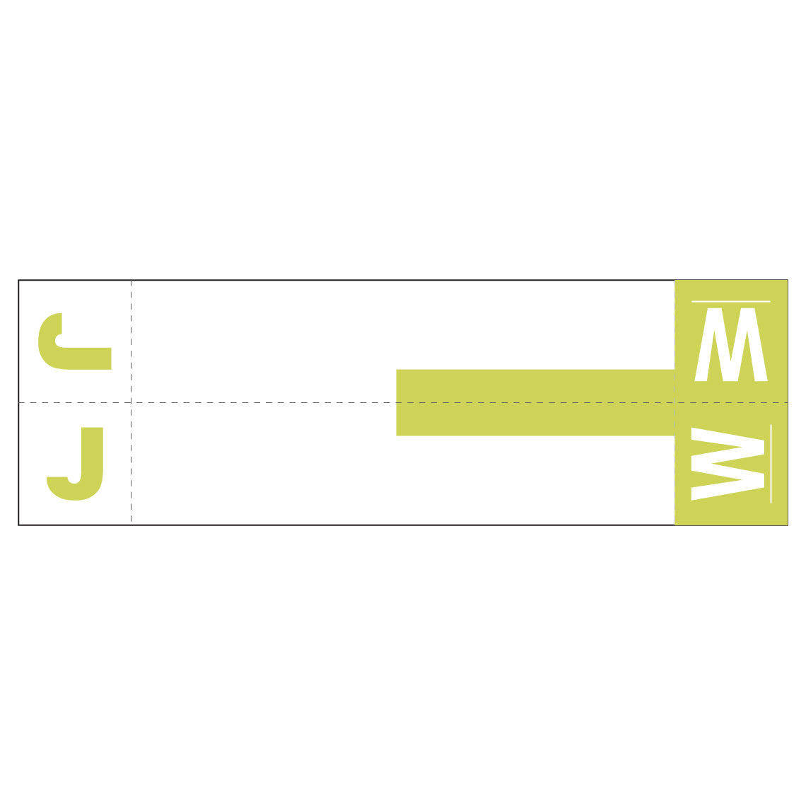 Smead NCC "JW" Labels 1-5/32" x 3-5/8" Unlaminated- Pack of 100