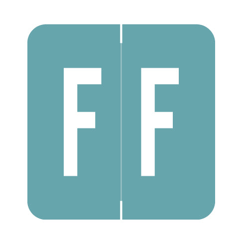 GBS Alpha "F" Labels, 1.3" X 1-1/4" Laminated - Roll of 250