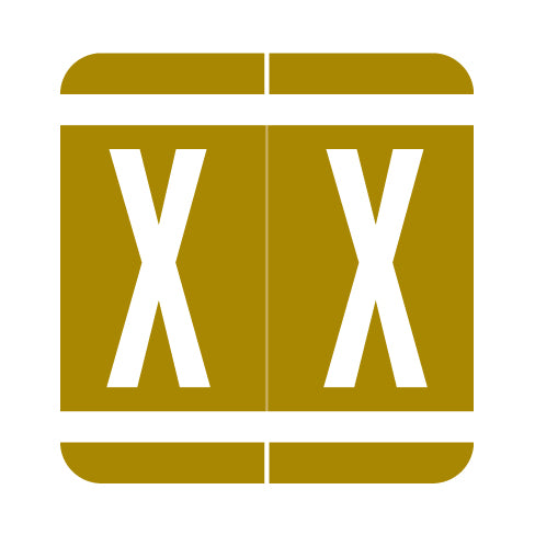GBS Alpha "X" Labels, 1.3" X 1-1/4" Laminated - Roll of 250
