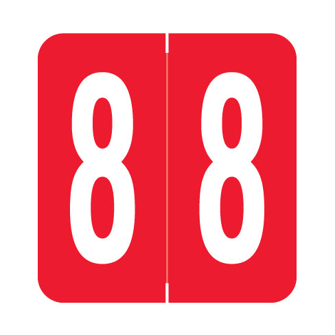 GBS 8860 "8" Labels 1.3" X 1-1/4" Laminated- Roll of 500