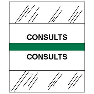Stick On Index Tabs, CONSULTS 1-1/2" X 1-1/4" (Pack of 100)