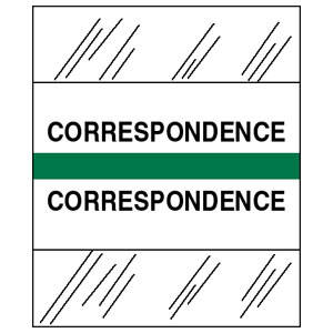 Stick On Index Tabs, CORRESPONDENCE 1-1/2" X 1-1/4" (Pack of 100)