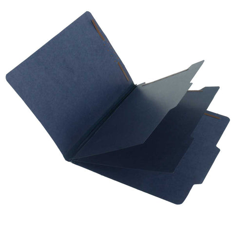 SJ Paper S63625 15 Pt. Indigo Classification Folders, 2/5 Cut ROC Top Tab, Letter Size, 2 Dividers (Box of 15) - Nationwide Filing Supplies