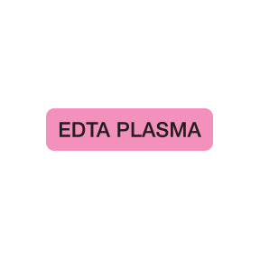 A1078 EDTA PLASMA- Fluorescent Pink, 1-1/4" X 5/16" (Roll of 500)