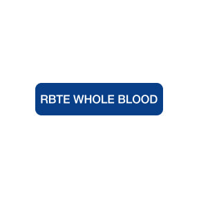 A1083 RBTE WHOLE BLOOD- Blue/White, 1-1/4" X 5/16" (Roll of 500)