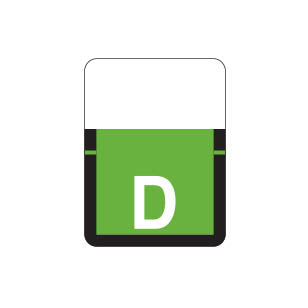 Tab 1307 "D" Labels 1" X 3/4" Vinyl- Roll of 500