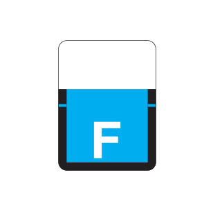 Tab 1307 "F" Labels 1" X 3/4" Vinyl- Roll of 500