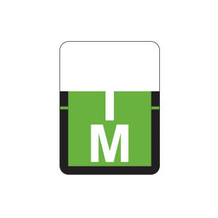Tab 1307 "M" Labels 1" X 3/4" Vinyl- Roll of 500