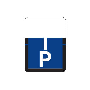 Tab 1307 "P" Labels 1" X 3/4" Vinyl- Roll of 500