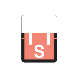 Tab 1307 "S" Labels 1" X 3/4" Vinyl- Roll of 500
