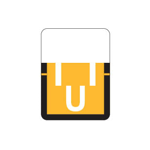 Tab 1307 "U" Labels 1" X 3/4" Vinyl- Roll of 500