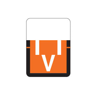 Tab 1307 "V" Labels 1" X 3/4" Vinyl- Roll of 500