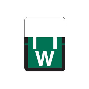 Tab 1307 "W" Labels 1" X 3/4" Vinyl- Roll of 500