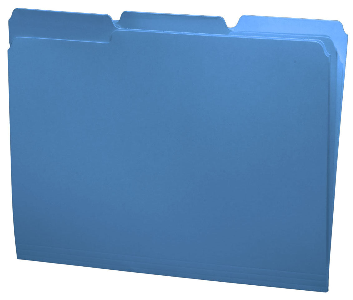 11 PT Color Folders, 1/3 Cut Top Tab - Assorted, Letter Size (Box of 100)