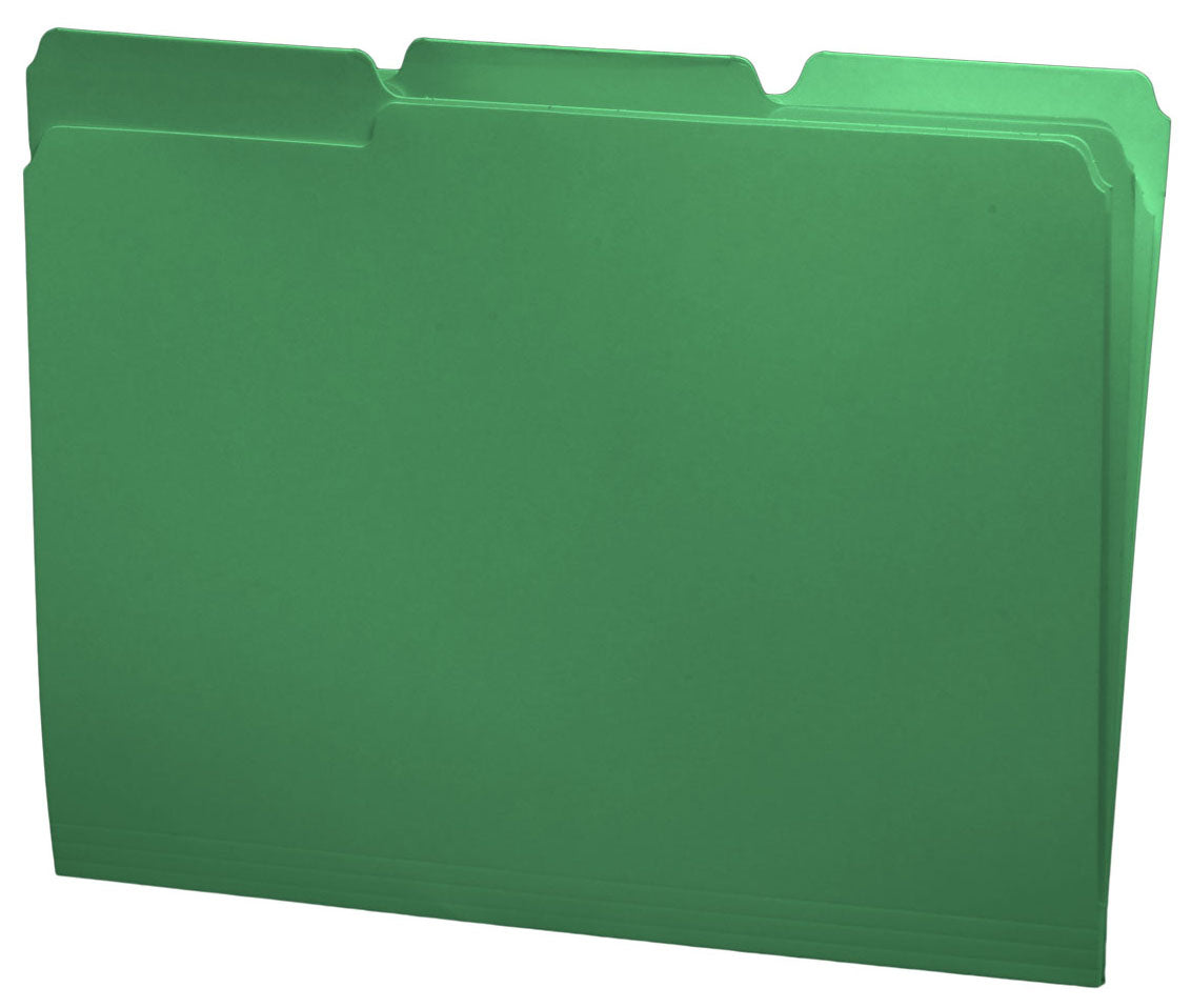 11 PT Color Folders, 1/3 Cut Top Tab - Assorted, Letter Size (Box of 100)