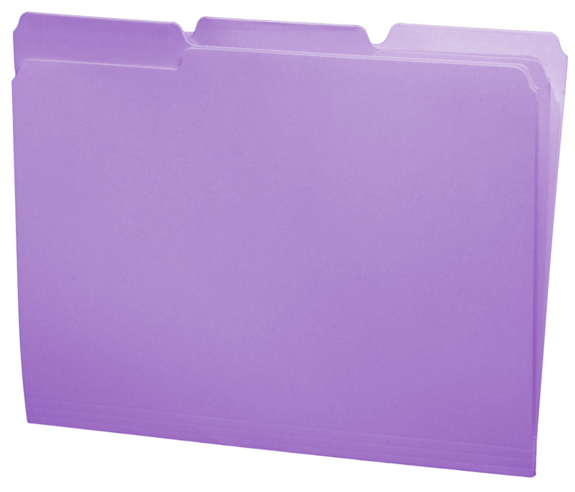 11 PT Color Folders, 1/3 Cut Top Tab - Assorted, Letter Size (Box of 100)
