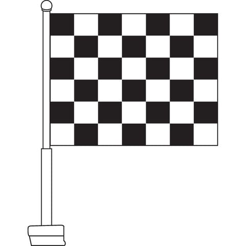 Checkered (Black & White) Car Flag, 11" x 15"