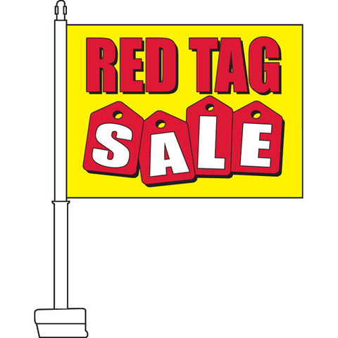 Red Tag Sale Car Flag, 11" x 15"