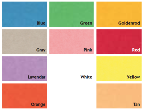 11 pt Color Folders, Full Cut 2-Ply End Tab, Letter Size, Jeter Style, Printed Tic Marks (Box of 100) - Nationwide Filing Supplies