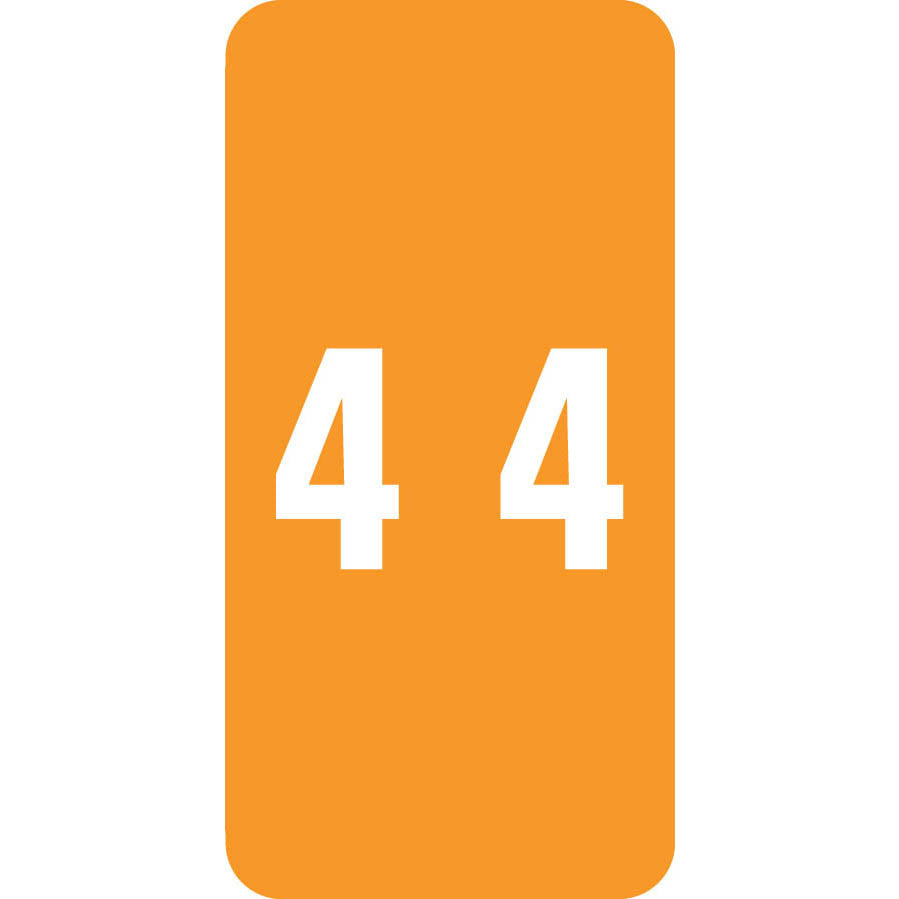Smead LCC "4" Labels 2" X 1" Unlaminated- Roll of 250