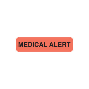 MAP164 MEDICAL ALERT-Fluorescent Red, 1-1/4" X 5/16"- Roll of 500