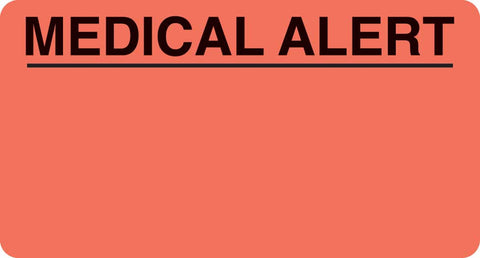 MAP5180 MEDICAL ALERT- Fl Red, 3-1/4" X 1-3/4" (Roll of 250) - Nationwide Filing Supplies