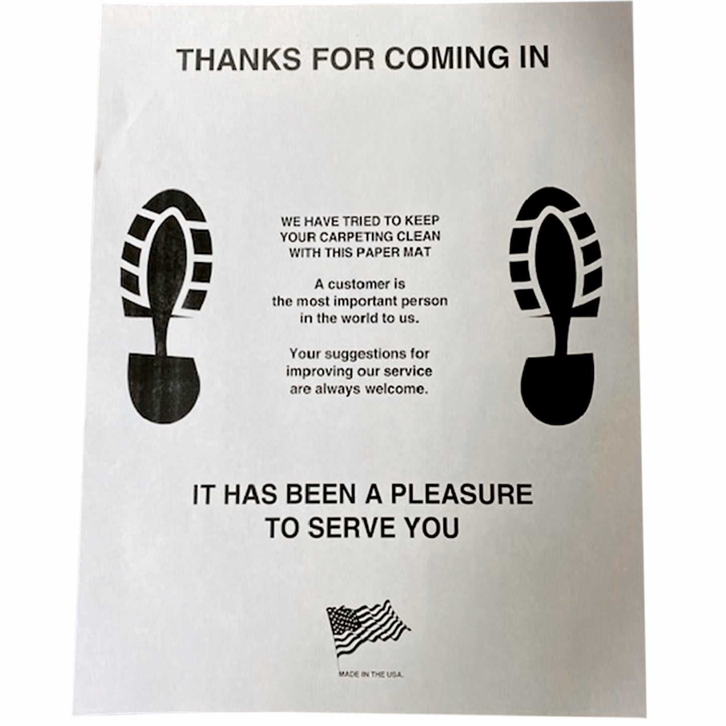 Paper Vehicle Floor Mats 28# Stock (Box of 500)