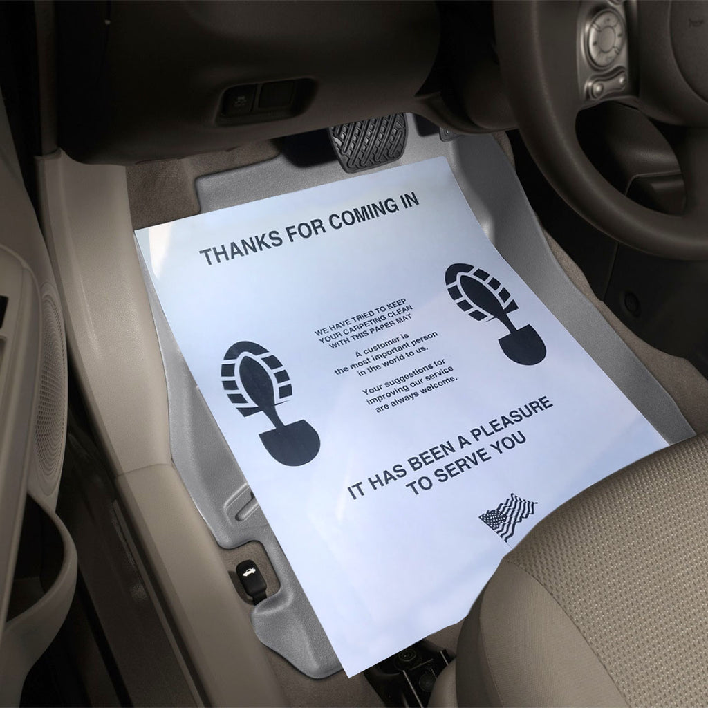 Paper Vehicle Floor Mats 28# Stock (Box of 500) – Nationwide